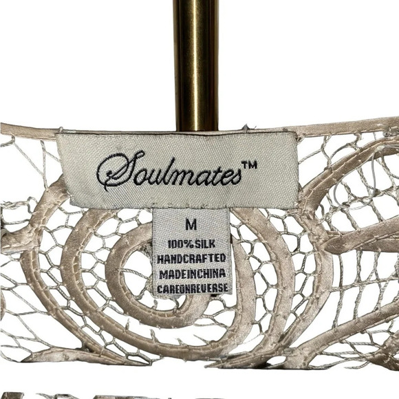 soulmates champagne Hand crafted silk ribbon beaded 3 Piece Evening Gown MOB MOG - Picture 13 of 16